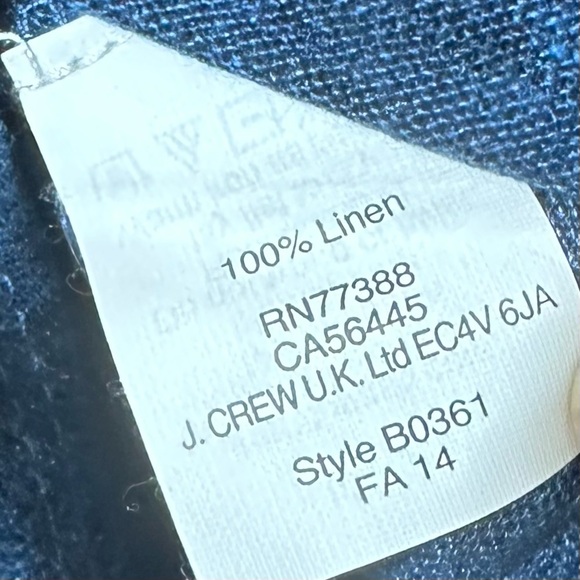 Madewell Blue Long Sleeves 100% Linen Boxy Tee Size Small - Picture 7 of 8